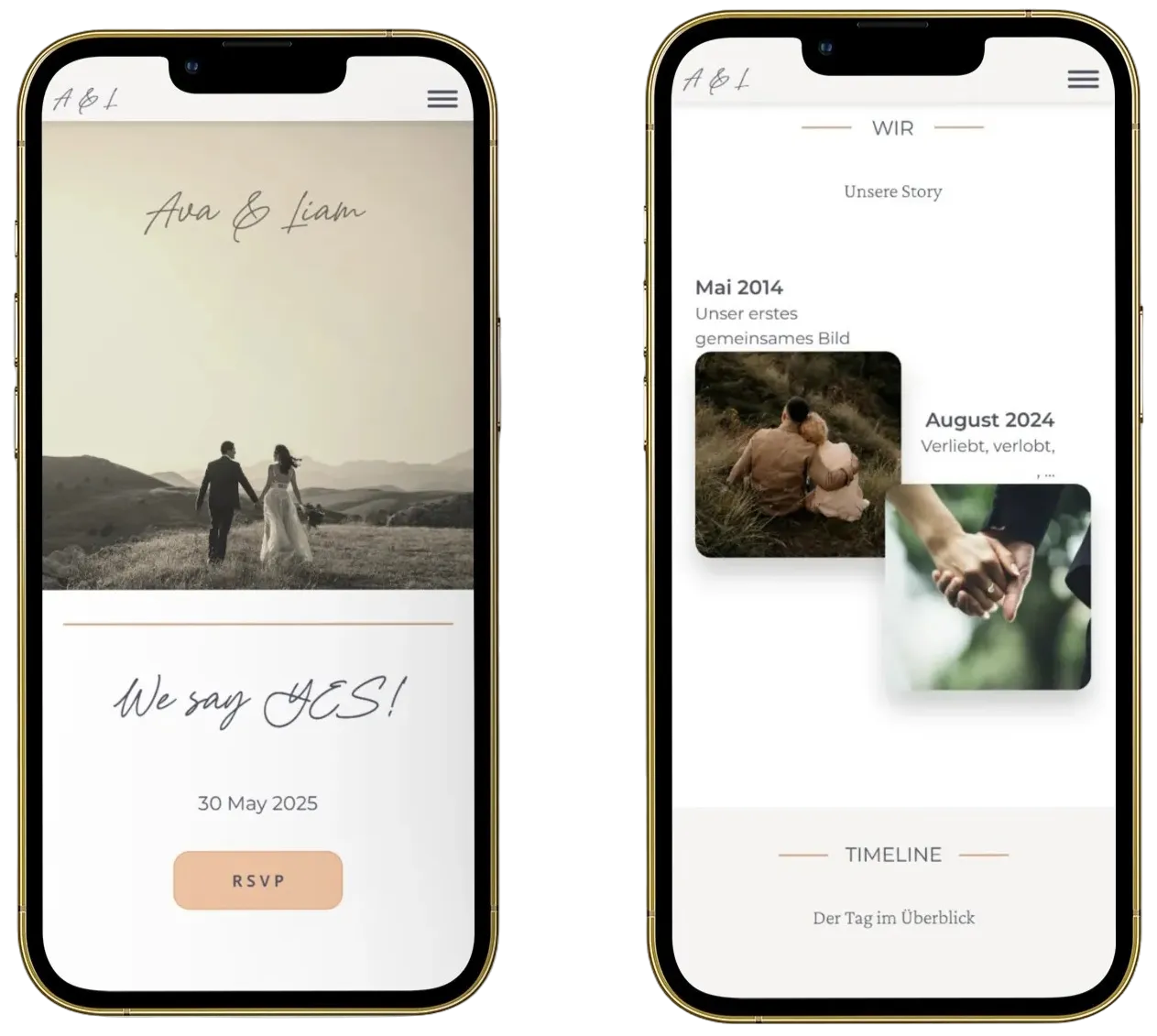 Responsive Darstellung der Wedding-Website